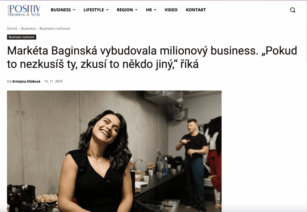 Magazín Positiv: Busines & Style, Markéta Baginská, článek