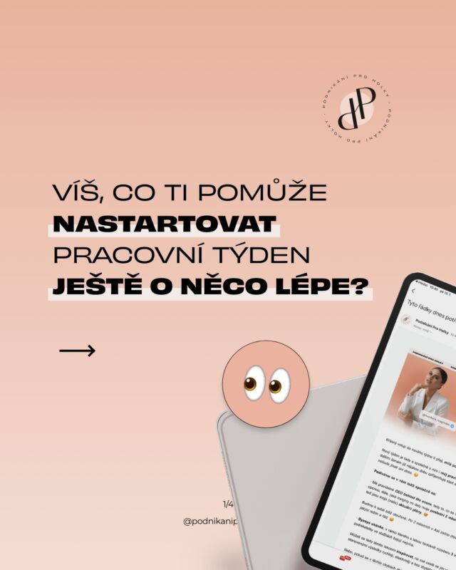 Chybí ti na tvé cestě motivace, podpora, know-how nebo nápady, jak se ve svém podnikání posunout dále? 👀

Napiš nám do komentářů frázi 'CEO' a zajisti si tak odběr našeho speciálního pondělního newsletteru od Markét, který ti přesně s tímto pomůže. 💌

Uvidíš, že si za tento krok poděkuješ. 🤫

S láskou
Tým Pph